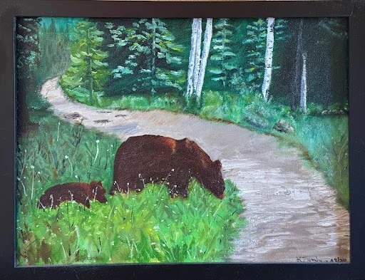 Mama And Baby Bears — Oil on canvas